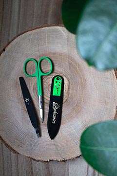 Dárková sada - nůžky - zelená
