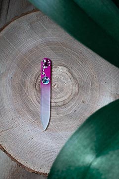 Malý pilník - růžový zdobený